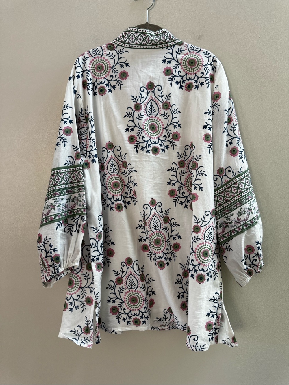 NWOT Anthropologie Sue Sartor Bangalore Tunic Top 1X White Floral Anthro Boho - Picture 15 of 15